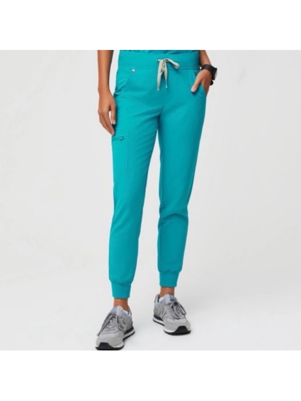Figs Teal Track Jogger Pants with Drawstring